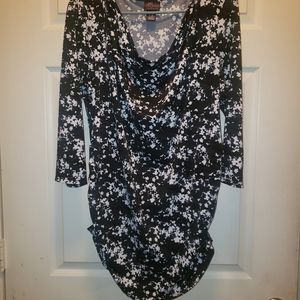 Black maternity and white shirt